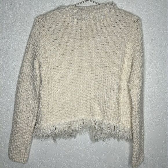 NWT A.L.C. April Fringe Open-Front Cardigan Cream Small - Picture 7 of 13
